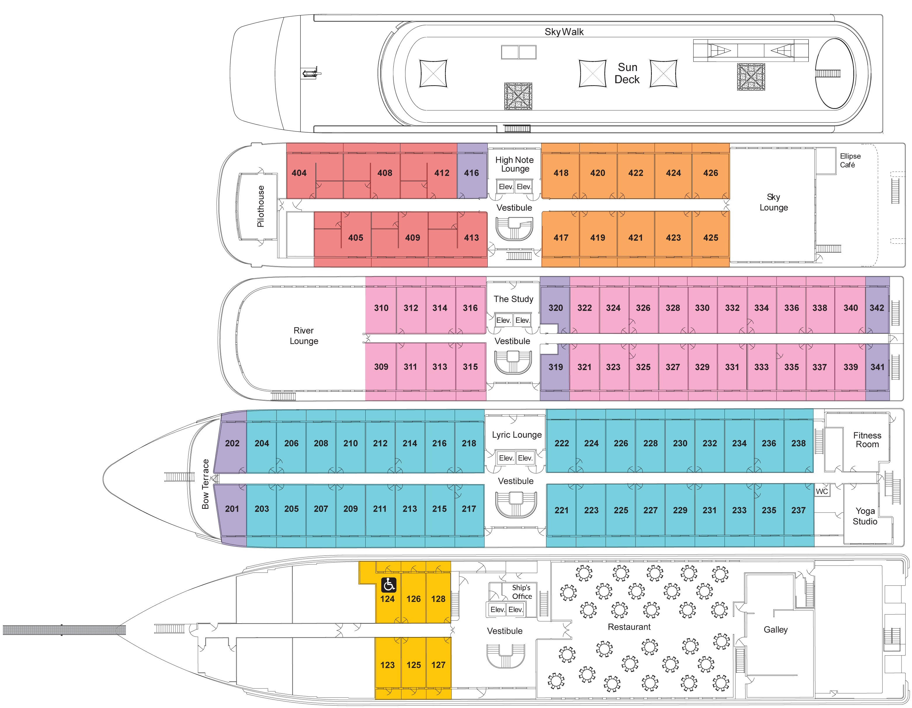 american cruise line harmony deck plan
